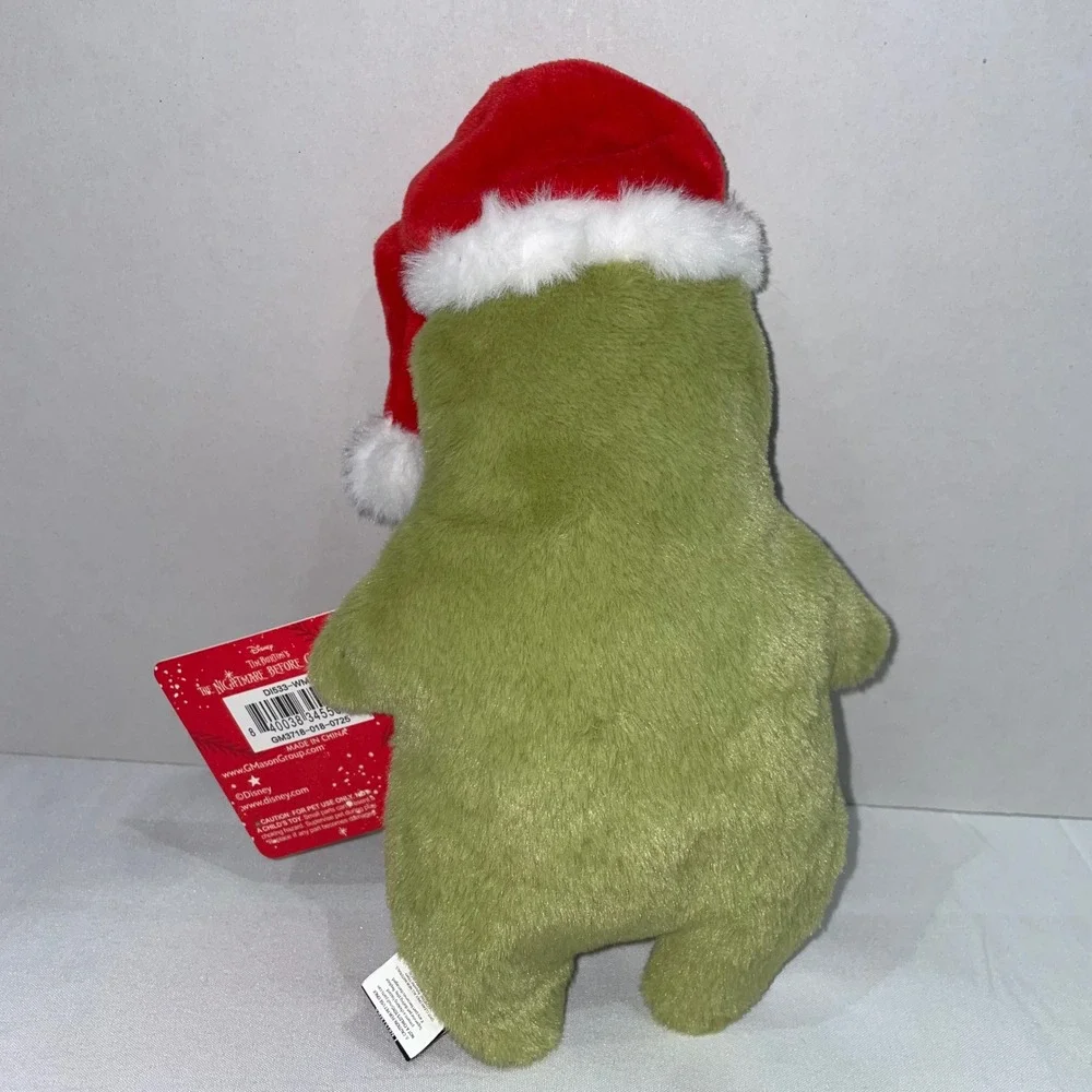 Disney Nightmare Before Christmas Oogie Boogie Santa Hat Holiday Squeaky Dog Toy